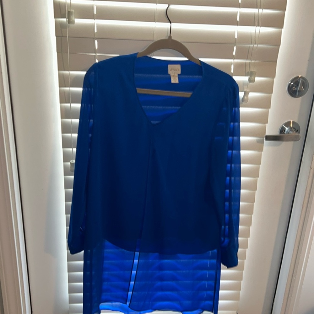 Royal blue tunic style top by Chico size 0.